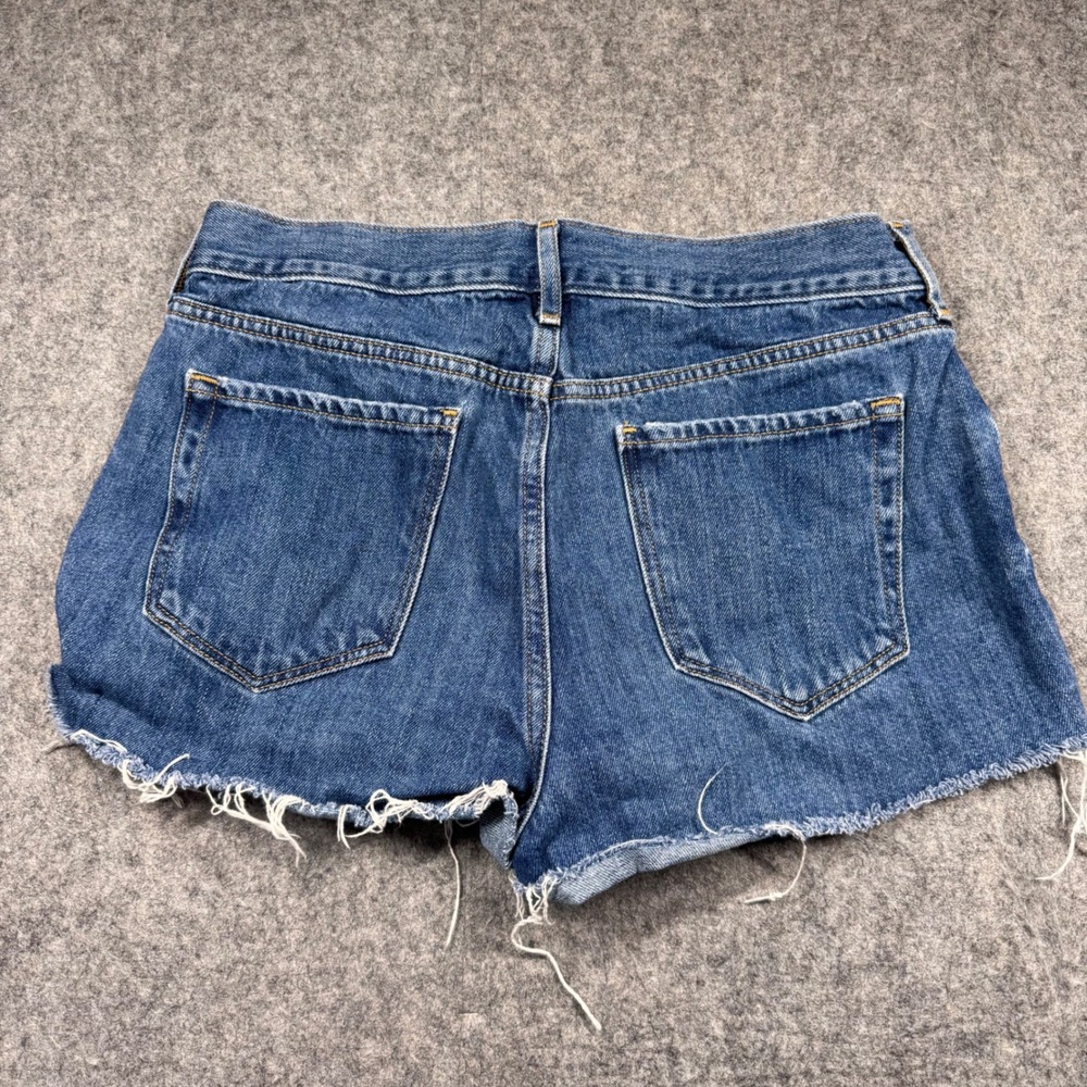Old Navy Boyfriend Denim Shorts Women 6 Blue Star Embroidered Distressed Cut Off - Picture 2 of 10